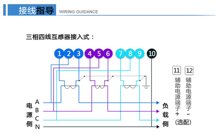 杭州華立DTZY545C三相四線本地費(fèi)控智能電能表加互感器怎么接線？